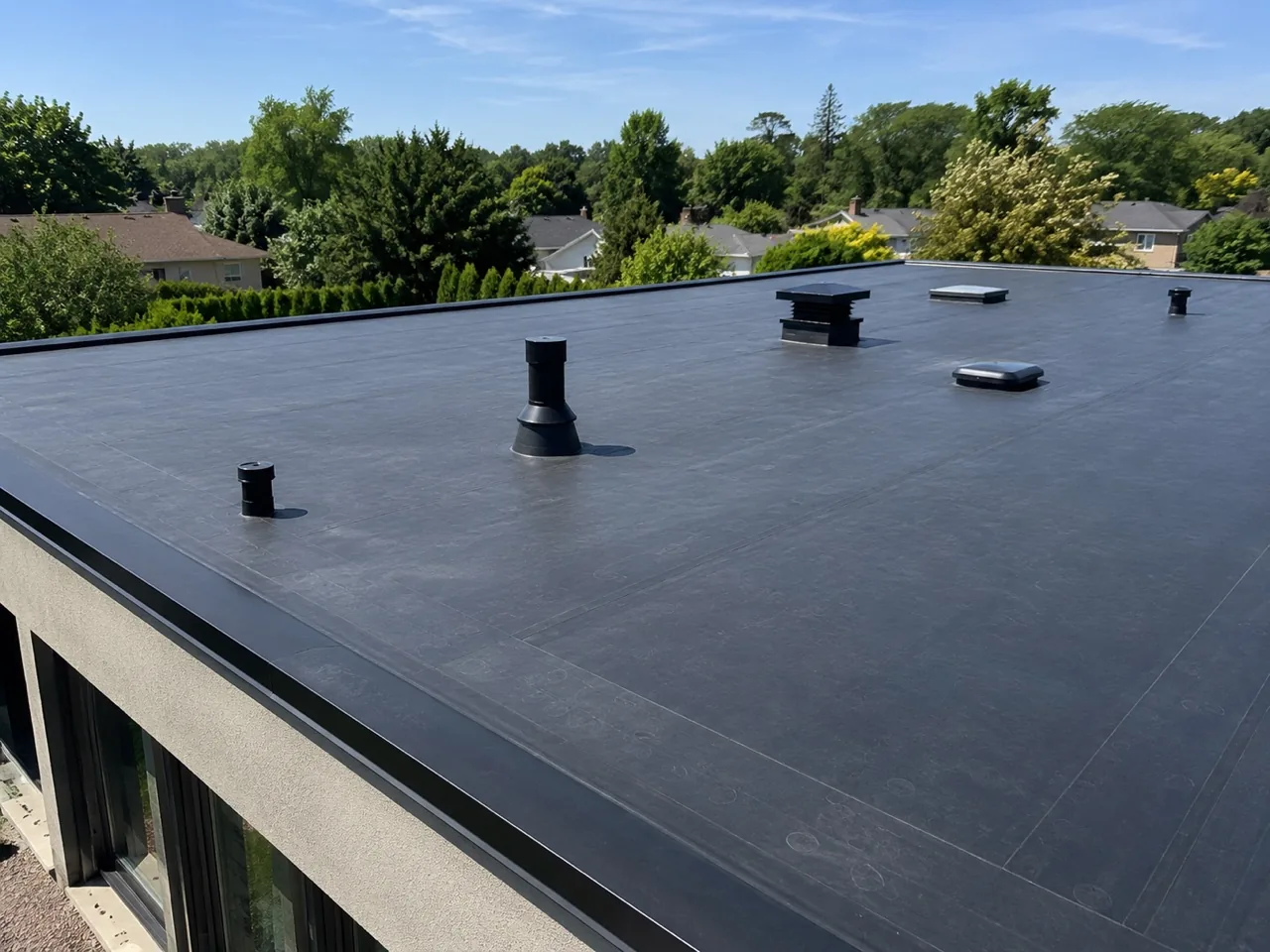 Flat roof membrane work by W Contracting