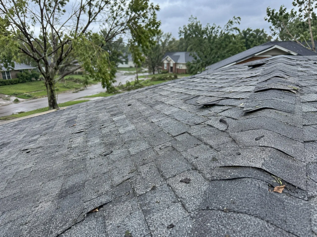 Storm and hail damage roof repair by W Contracting